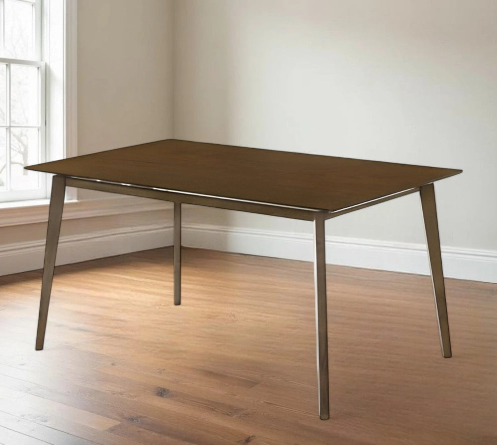 59" Brown Solid Wood Dining Table - Homeroots