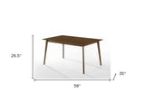 59" Brown Solid Wood Dining Table - Homeroots
