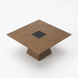 59" Walnut Square Solid Manufactured Wood Dining Table - Homeroots