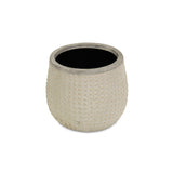 7" Beige Dot Ceramic Indoor Outdoor Round Pot Planter - Homeroots