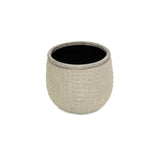 6" Beige Dot Ceramic Indoor Outdoor Round Pot Planter - Homeroots