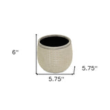 6" Beige Dot Ceramic Indoor Outdoor Round Pot Planter - Homeroots - Flyclothing LLC