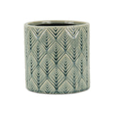 6" Green Geometric Ceramic Indoor Outdoor Round Pot Planter - Homeroots - Flyclothing LLC