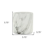 6" White and Gray Marbleized Ceramic Indoor Outdoor Round Pot Planter - Homeroots - Flyclothing LLC