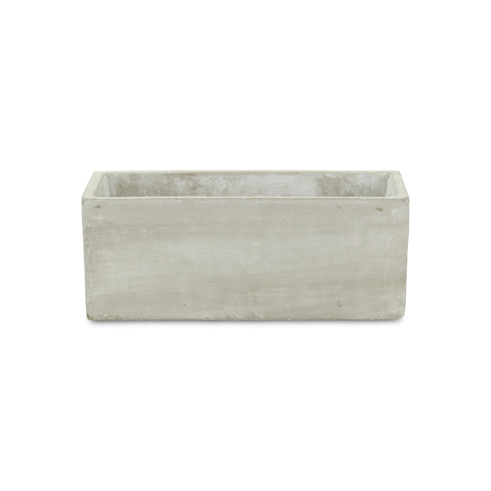 9" Light Gray Rustic Cement Indoor Outdoor Rectangular Pot Planter - Homeroots - Flyclothing LLC