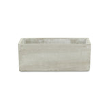 9" Light Gray Rustic Cement Indoor Outdoor Rectangular Pot Planter
