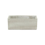 9" Light Gray Rustic Cement Indoor Outdoor Rectangular Pot Planter - Homeroots