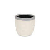 6" Cream and Gray Crackle Mosaic Ceramic Indoor Outdoor Round Pot Planter - Homeroots