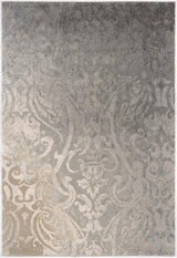 4' X 6' Grey Damask Power Loom Stain Resistant Area Rug - Homeroots - Flyclothing LLC