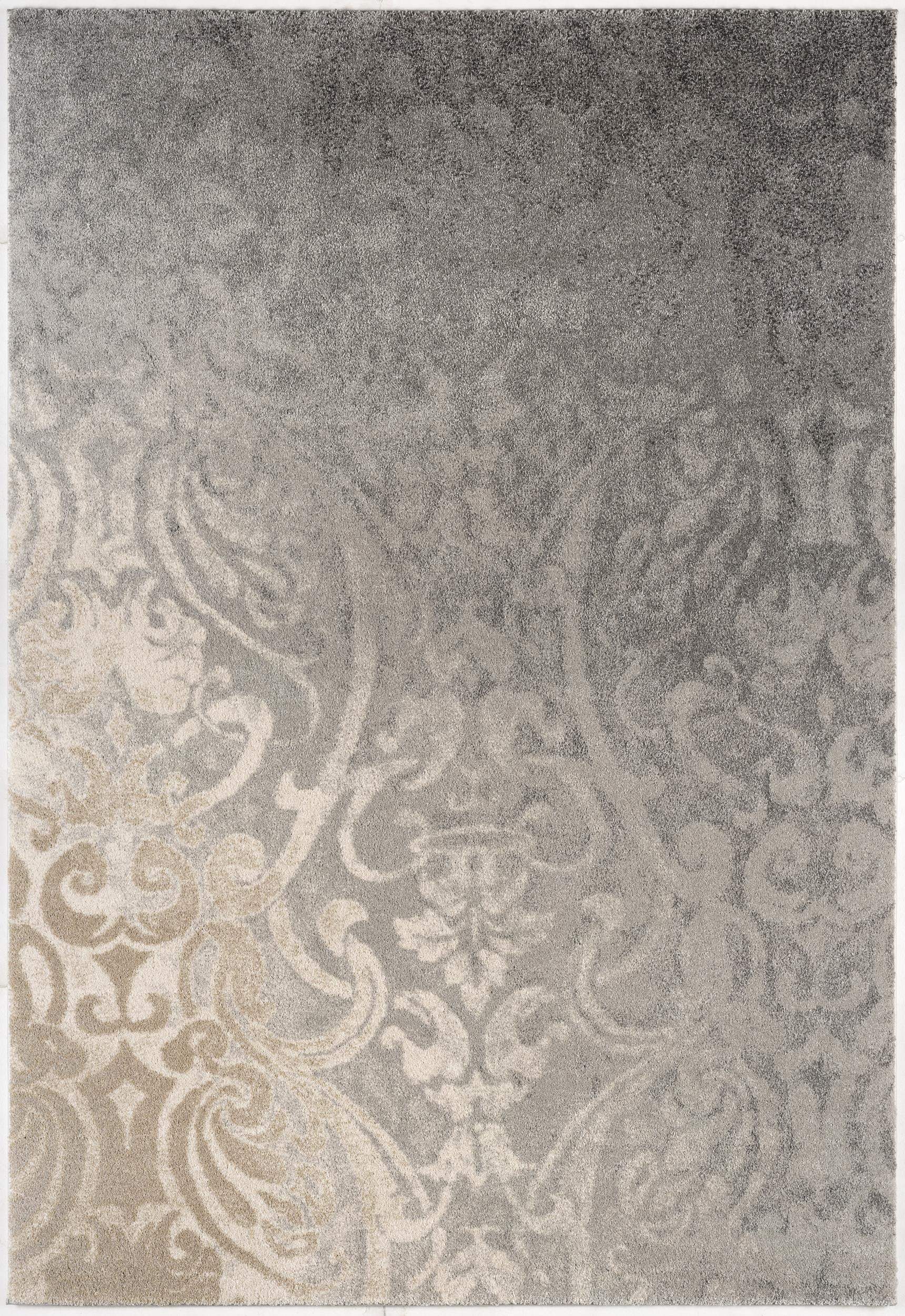 4' X 6' Grey Damask Power Loom Stain Resistant Area Rug - Homeroots - Flyclothing LLC