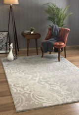 4' X 6' Grey Damask Power Loom Stain Resistant Area Rug - Homeroots - Flyclothing LLC