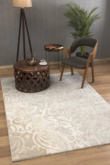 4' X 6' Grey Damask Power Loom Stain Resistant Area Rug - Homeroots - Flyclothing LLC