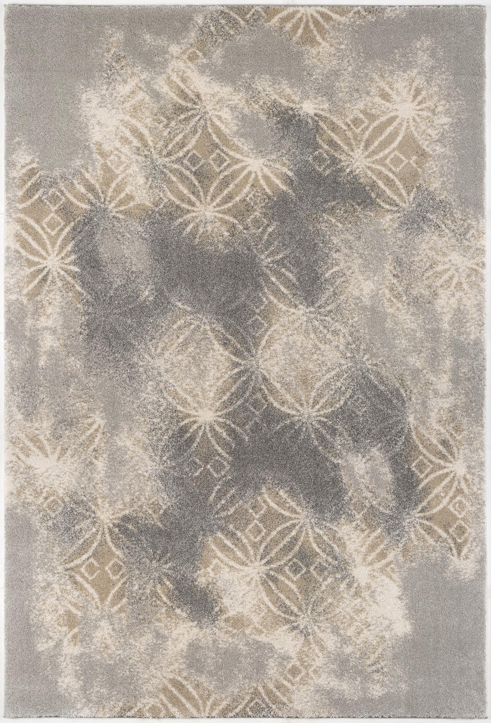 4' X 6' Light Grey Abstract Power Loom Stain Resistant Area Rug - Homeroots