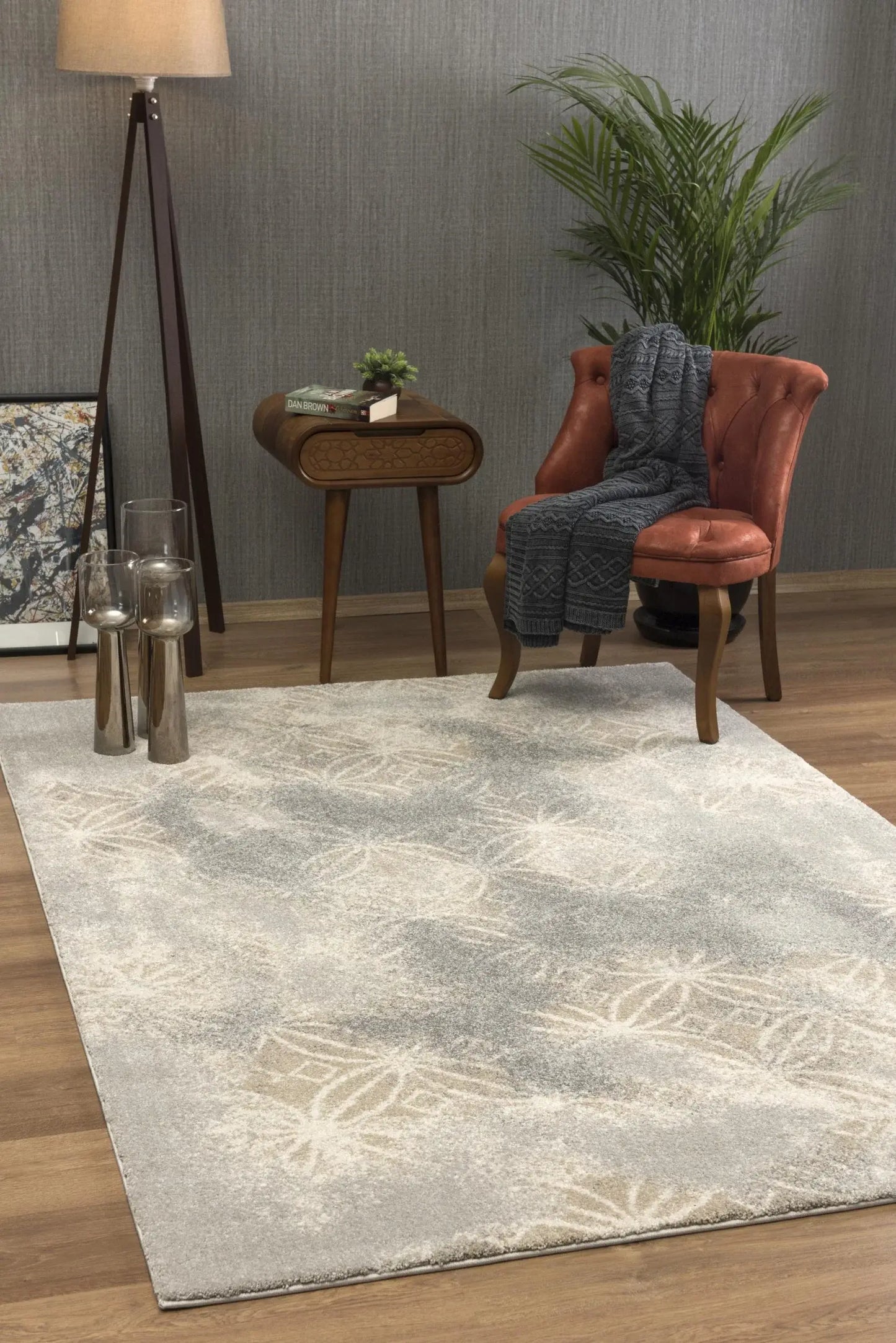 4' X 6' Light Grey Abstract Power Loom Stain Resistant Area Rug - Homeroots - Flyclothing LLC