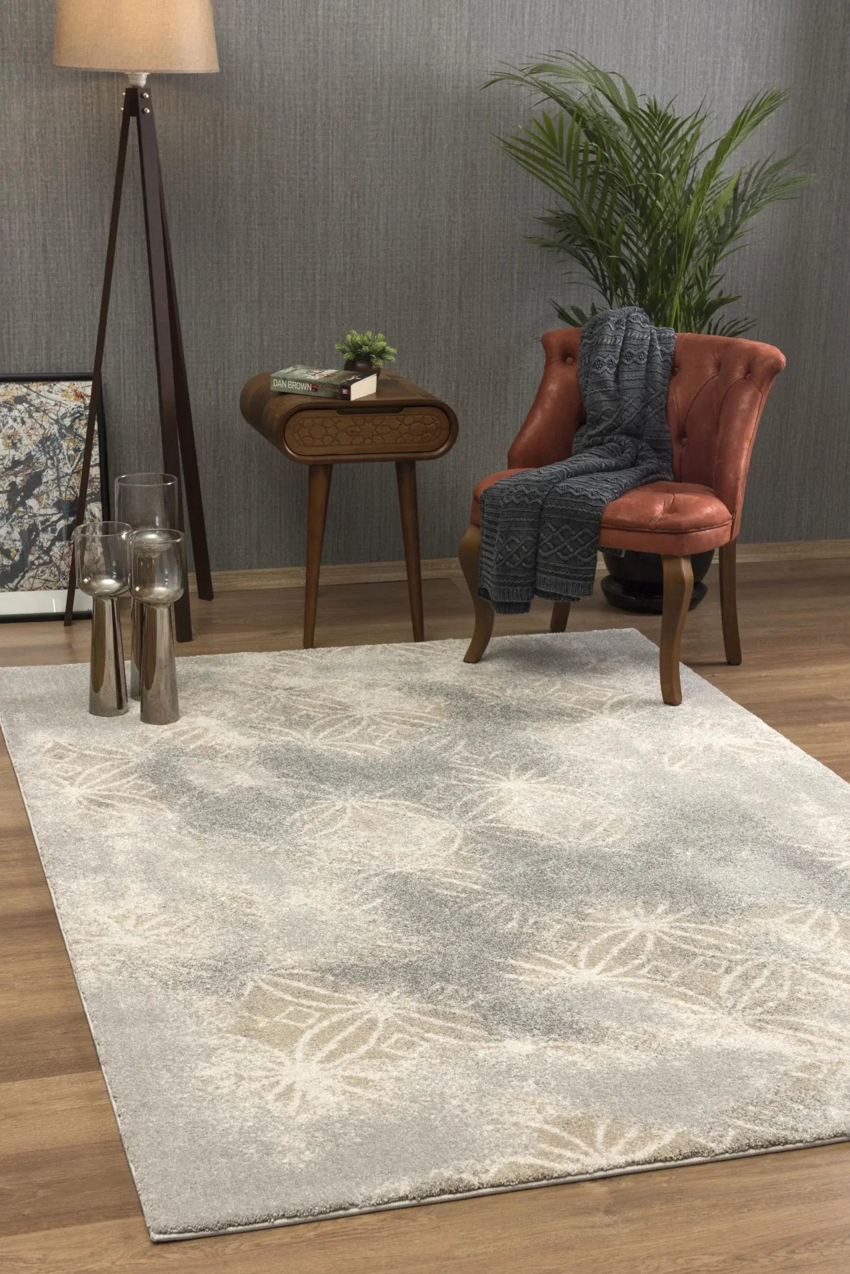 4' X 6' Light Grey Abstract Power Loom Stain Resistant Area Rug - Homeroots - Flyclothing LLC