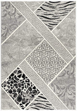 8' X 11' Grey Geometric Power Loom Stain Resistant Area Rug - Homeroots - Flyclothing LLC