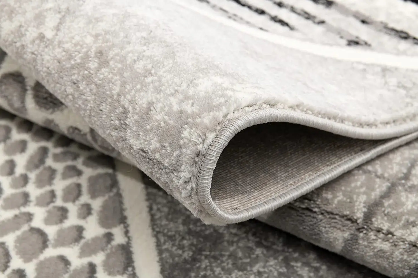 8' X 11' Grey Geometric Power Loom Stain Resistant Area Rug - Homeroots - Flyclothing LLC