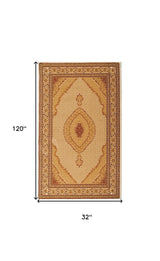 10' Runner Beige and Ivory Oriental Power Loom Runner Rug - Homeroots - Flyclothing LLC