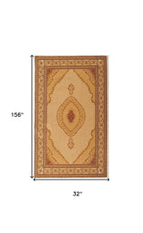 13' Runner Beige and Ivory Oriental Power Loom Runner Rug - Homeroots - Flyclothing LLC