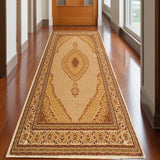 15' Runner Beige and Ivory Oriental Power Loom Runner Rug - Homeroots - Flyclothing LLC