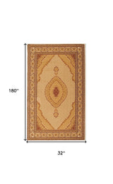 15' Runner Beige and Ivory Oriental Power Loom Runner Rug - Homeroots - Flyclothing LLC