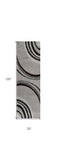 10' Gray and Black Abstract Power Loom Distressed Runner Rug