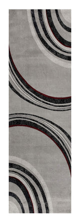 13' Gray and Black Abstract Power Loom Distressed Runner Rug - Homeroots - Flyclothing LLC