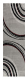 20' Gray and Black Abstract Power Loom Distressed Runner Rug