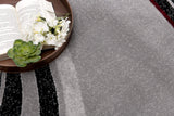 8' Gray and Black Abstract Power Loom Distressed Runner Rug - Homeroots - Flyclothing LLC