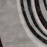 8' Gray and Black Abstract Power Loom Distressed Runner Rug - Homeroots