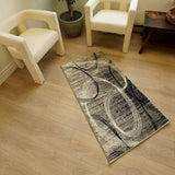 3' X 10' Grey Abstract Power Loom Stain Resistant Area Rug - Homeroots - Flyclothing LLC