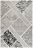 7' X 9' Grey Geometric Power Loom Stain Resistant Area Rug - Homeroots