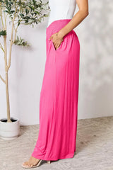Basic Bae Full Size Smocked Wide Waistband Wide Leg Pants - ShopBasicbae - Flyclothing LLC