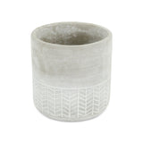 6" Light Gray Geometric Cement Indoor Outdoor Round Pot Planter