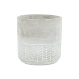 6" Light Gray Geometric Cement Indoor Outdoor Round Pot Planter