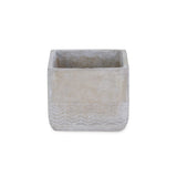 6" Light Gray Geometric Cement Indoor Outdoor Rectangular Pot Planter