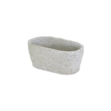 9" Gray Speckle Glaze Cement Indoor Outdoor Oval Pot Planter - Homeroots