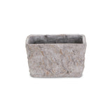 9" Gray Speckle Glaze Cement Indoor Outdoor Rectangular Pot Planter