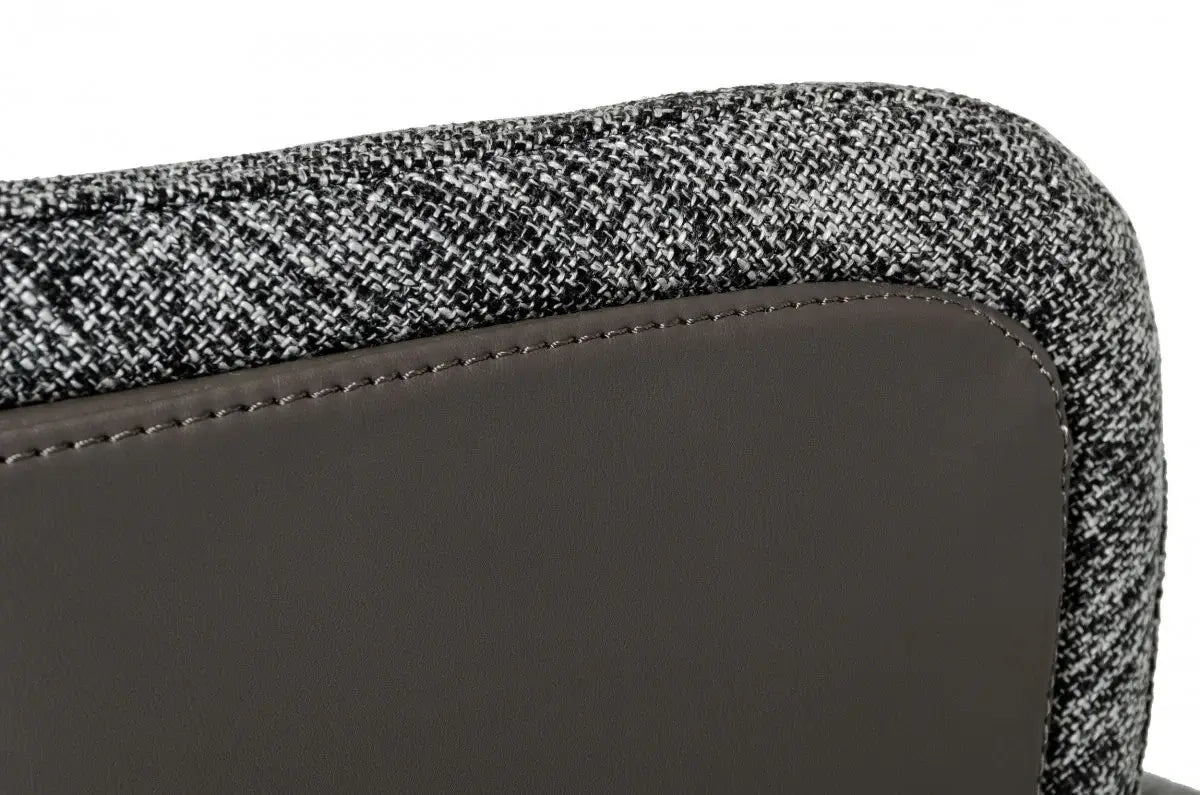 Gray And Black Upholstered Fabric and Faux Leather Wing Back Dining Arm Chair - Homeroots - Flyclothing LLC
