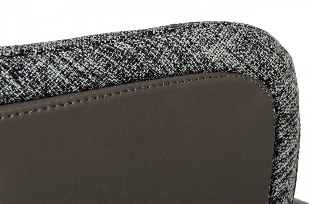 Gray And Black Upholstered Fabric and Faux Leather Wing Back Dining Arm Chair - Homeroots - Flyclothing LLC