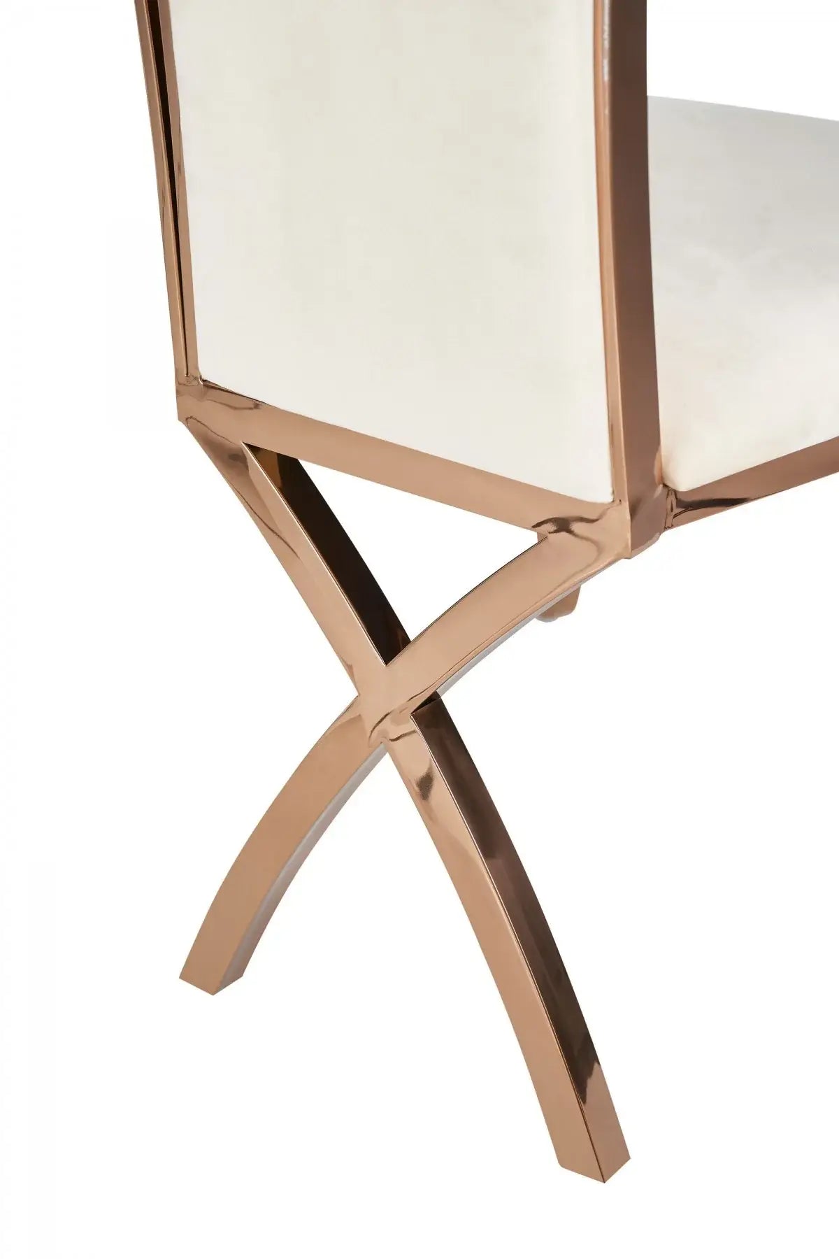 Set of Two Tufted Beige And Rose Gold Upholstered Velvet Dining Side Chairs - Homeroots - Flyclothing LLC
