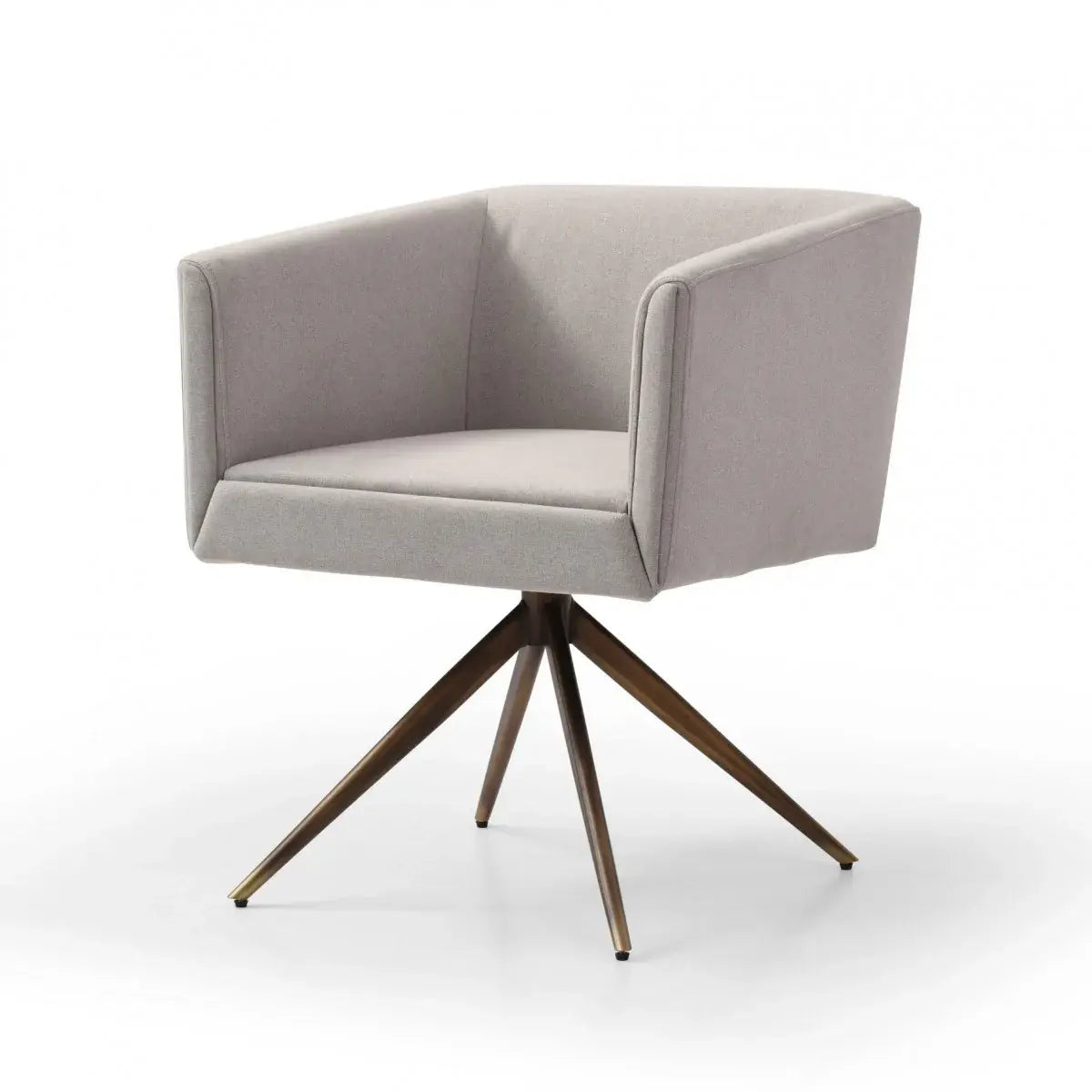 Light Gray And Brass Upholstered Fabric Dining Arm Chair - Homeroots - Flyclothing LLC