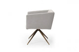 Light Gray And Brass Upholstered Fabric Dining Arm Chair - Homeroots - Flyclothing LLC