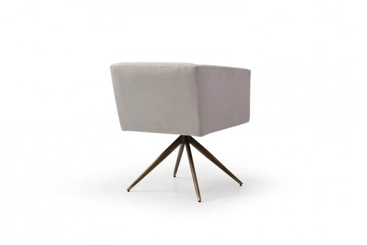 Light Gray And Brass Upholstered Fabric Dining Arm Chair - Homeroots - Flyclothing LLC