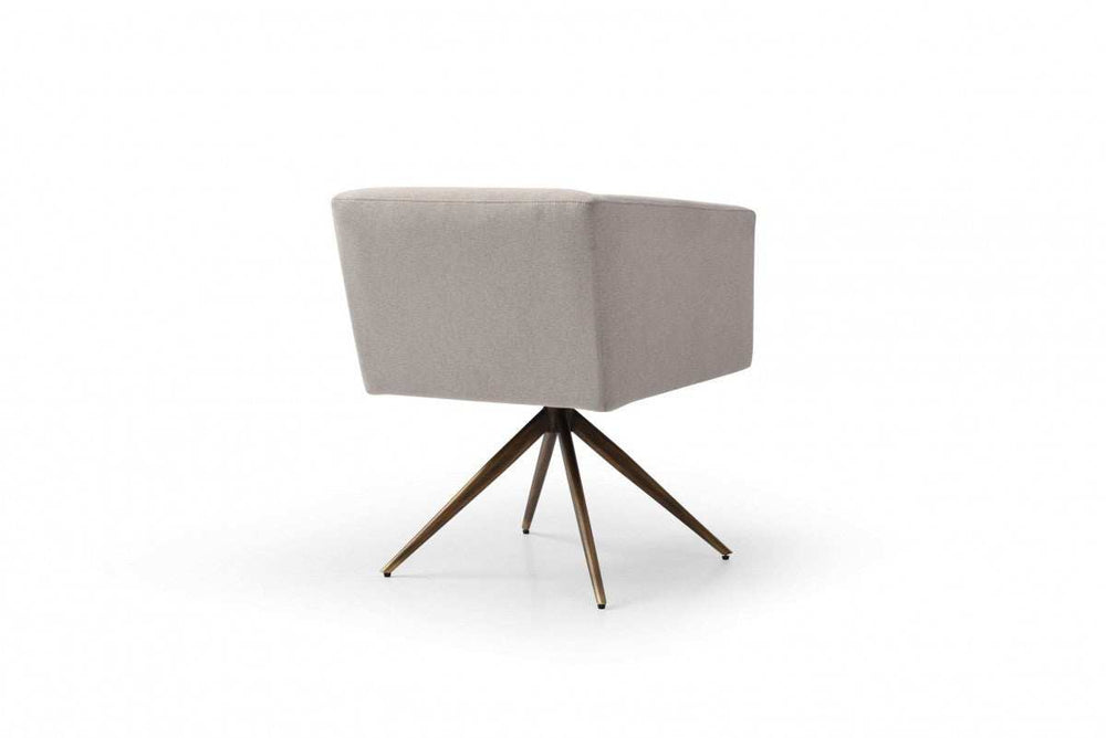 Light Gray And Brass Upholstered Fabric Dining Arm Chair - Homeroots - Flyclothing LLC