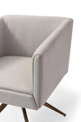 Light Gray And Brass Upholstered Fabric Dining Arm Chair - Homeroots - Flyclothing LLC