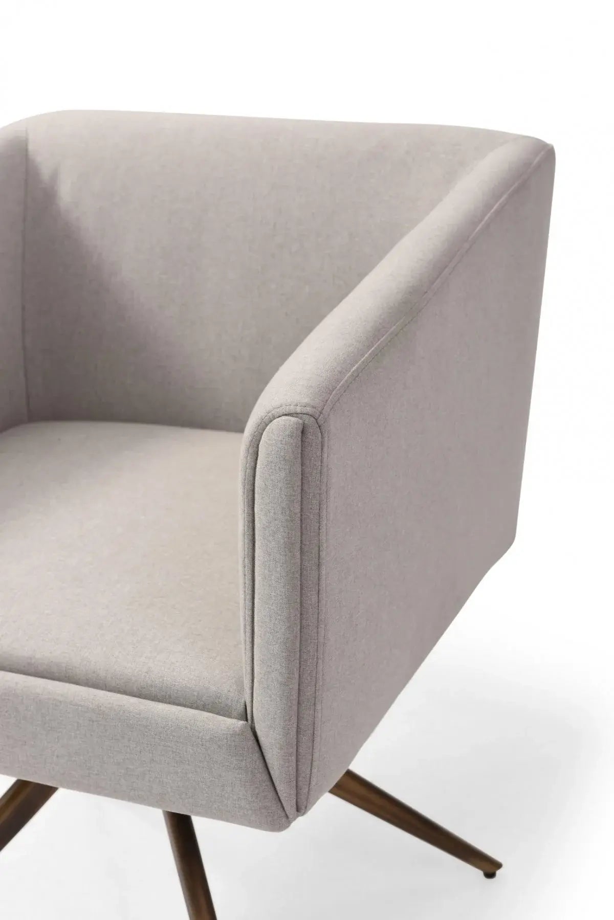 Light Gray And Brass Upholstered Fabric Dining Arm Chair - Homeroots - Flyclothing LLC