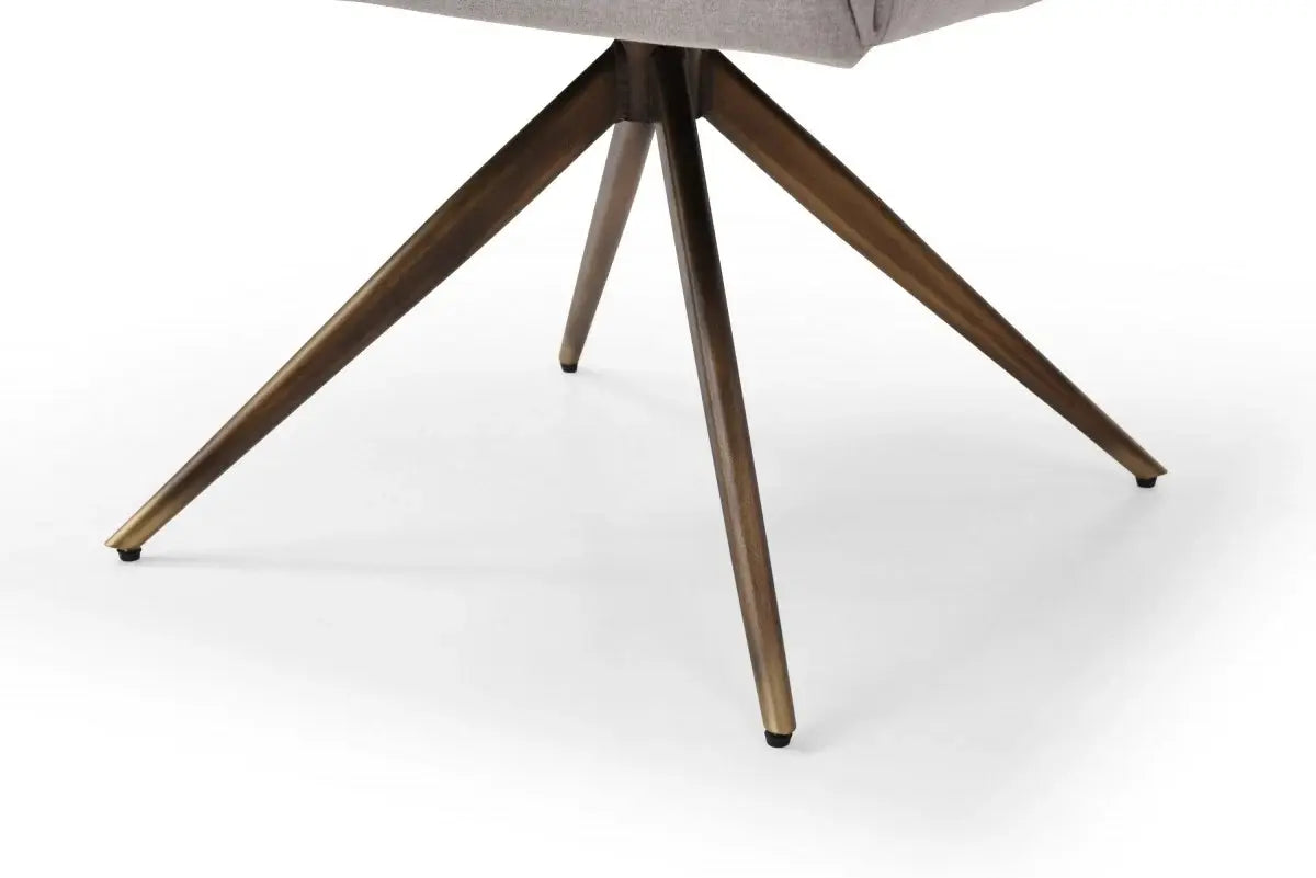 Light Gray And Brass Upholstered Fabric Dining Arm Chair - Homeroots - Flyclothing LLC