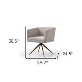 Light Gray And Brass Upholstered Fabric Dining Arm Chair - Homeroots - Flyclothing LLC