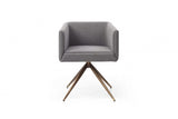 Dark Gray And Brass Upholstered Fabric Dining Arm Chair - Homeroots